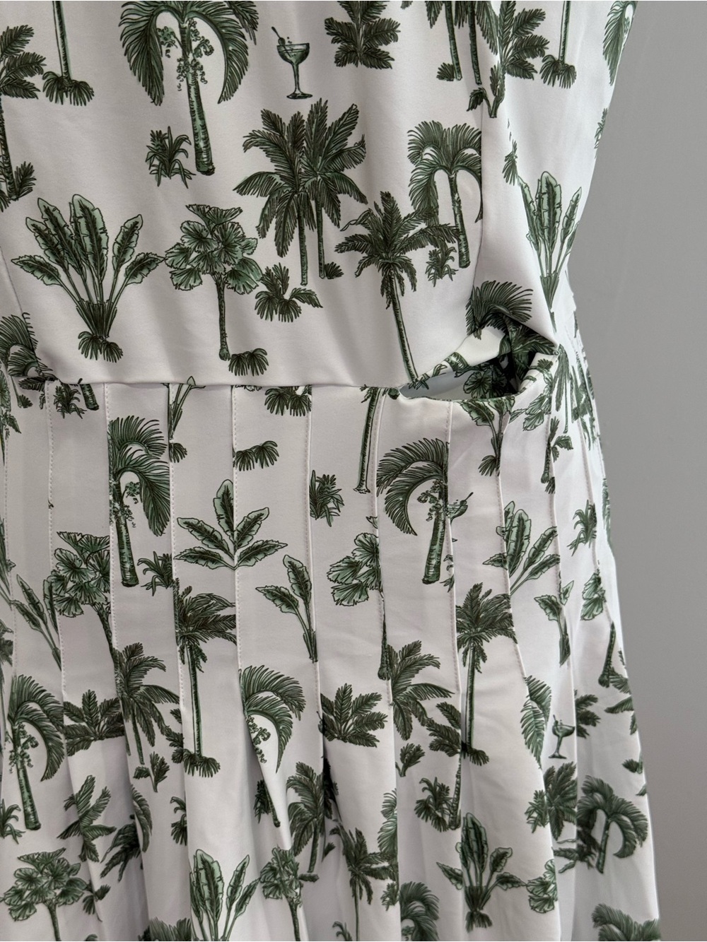 Smith&Quin XLSleeveless White Dress with Green Palm Print w Pocket 393 - Picture 6 of 9